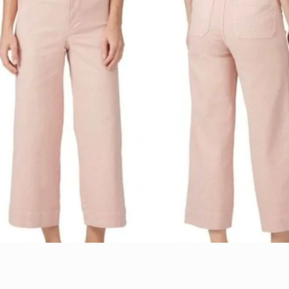 Madewell Pink Wide-Leg Cropped Jeans